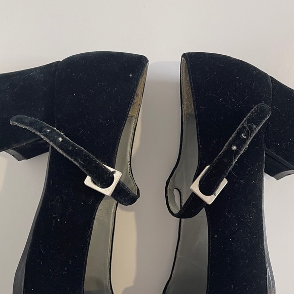Unlisted Black Velvet Mary Jane Heels with Ankle Strap - Picture 5 of 7